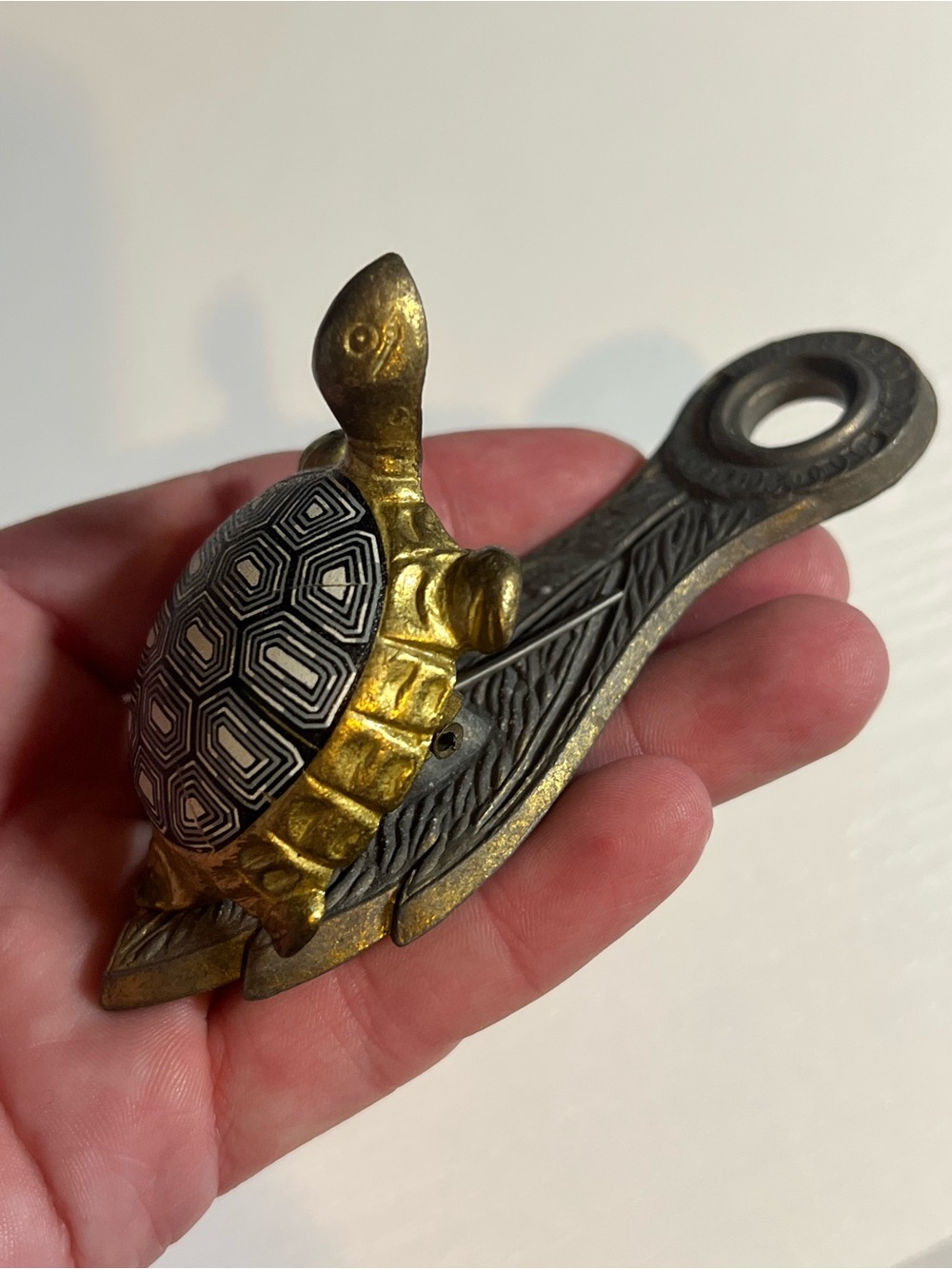 Vintage brass turtle